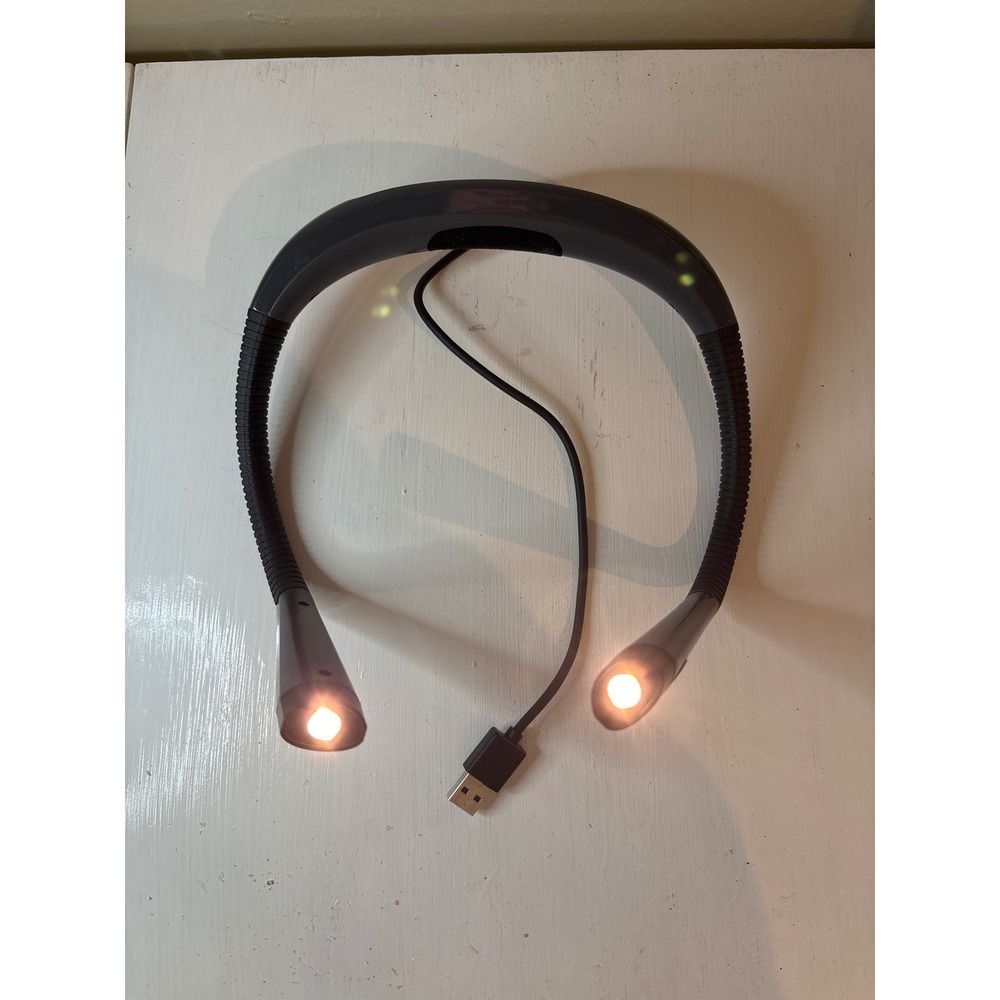 Glocusent LED Neck Reading Light Unisex OS Gray USB Rechargeable Lamp